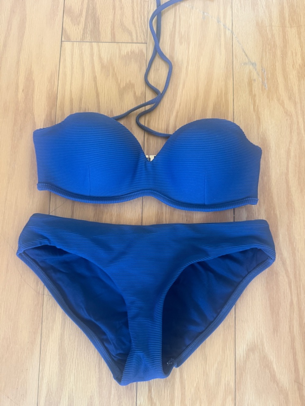 Isola Navy Bikini Top and Bottom Set with Gold Clasp